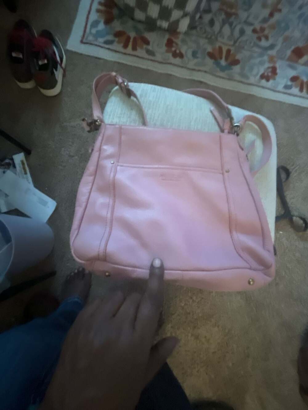 American Leather Co. Pink Leather Shoulder Bag